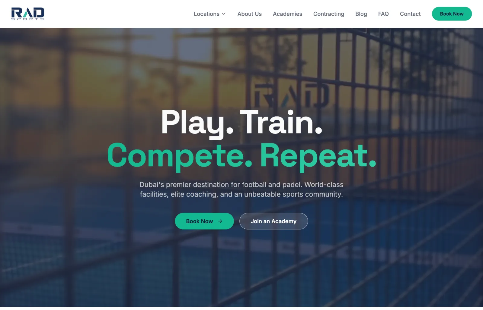 Rad Sports website
