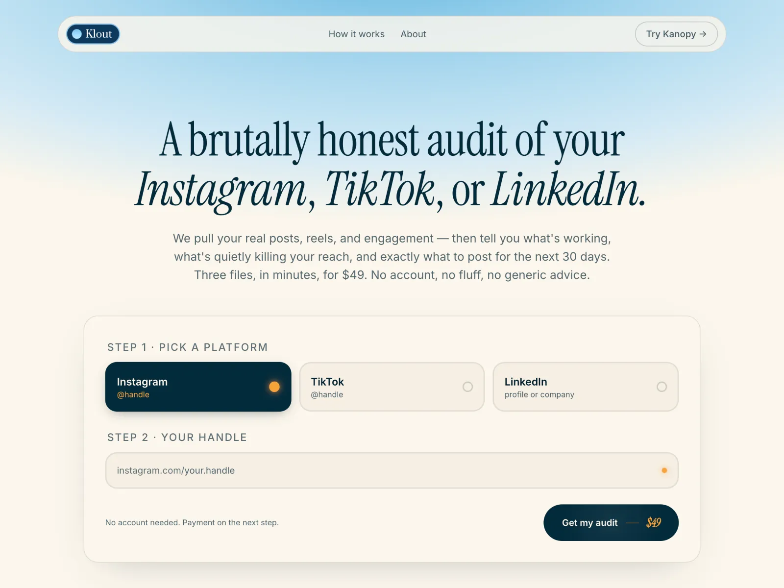Klout website
